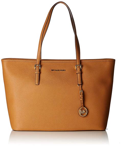 michael kors jet set saffiano top zip tote